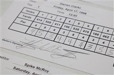 Watson, Leonard, Tway & Five (5) Others Signed 1998 MCI Classic Tournament Used Scorecards