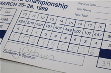 Phil Mickelson Signed 1999 The Players Championship Tournament Used Scorecard