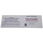 Phil Mickelson Signed 1999 The Players Championship Tournament Used Scorecard