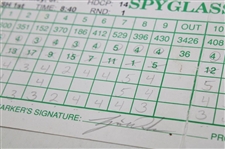 Tiger Woods Signed 1999 Pebble Beach Pro-Am at Spyglass Hill Tournament Used Scorecard