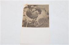 Seve Ballesteros Signed 3x5 Cut Card w/Newspaper Photo Clipping JSA ALOA