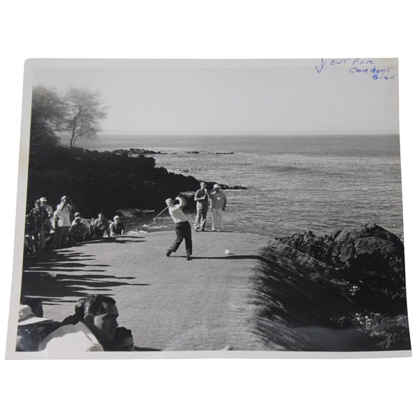 Jack Nicklaus Cypress Point Tee Shot Wire Photo Used in The Golfer Magazine