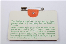 Tom Watson Signed 1977 Masters Tournament SERIES Badge #7423 JSA ALOA