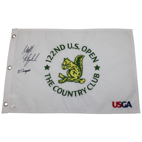 Matt Fitzpatrick Signed 2022 Us Open at Country Club Flag w/22 Champion JSA #CA63004