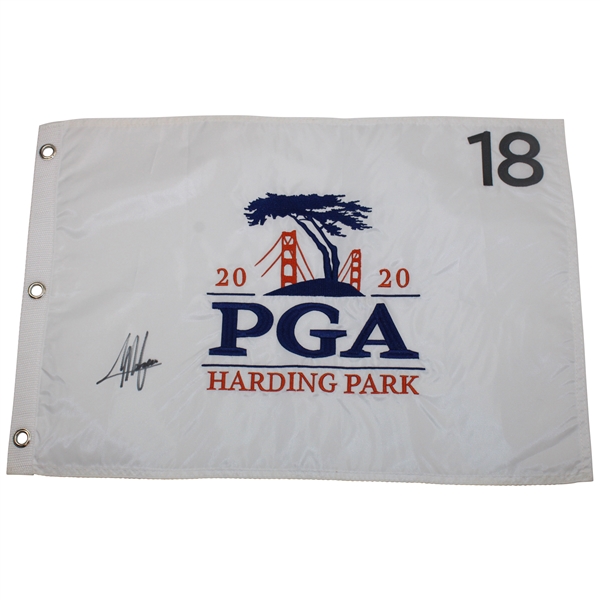 Colin Morikawa Signed 2020 PGA Championship at Harding Park Flag JSA ALOA