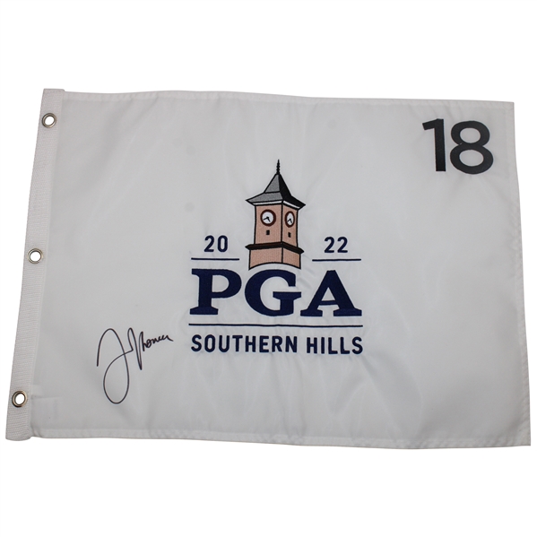 Justin Thomas Signed 2022 PGA Championship at Southern Hills Flag JSA ALOA