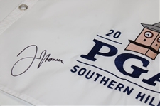 Justin Thomas Signed 2022 PGA Championship at Southern Hills Flag JSA ALOA