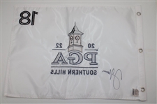 Justin Thomas Signed 2022 PGA Championship at Southern Hills Flag JSA ALOA