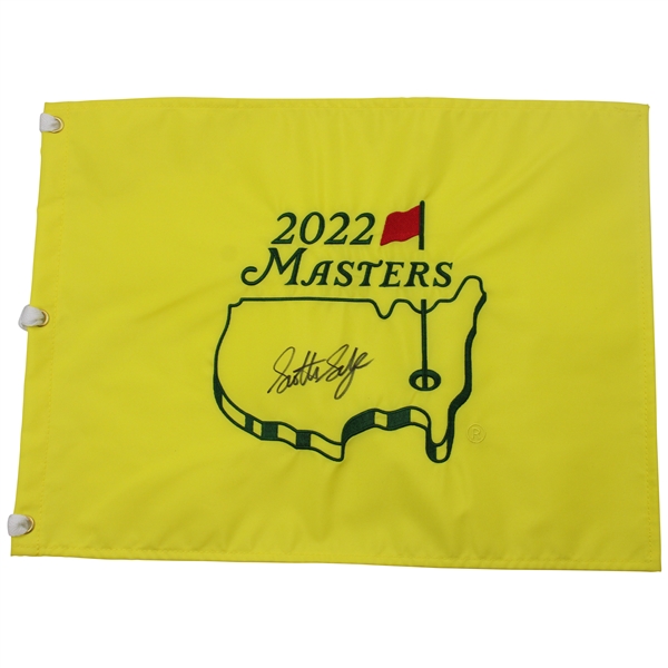 Scottie Scheffler Signed 2022 Masters Embroidered Flag  JSA ALOA