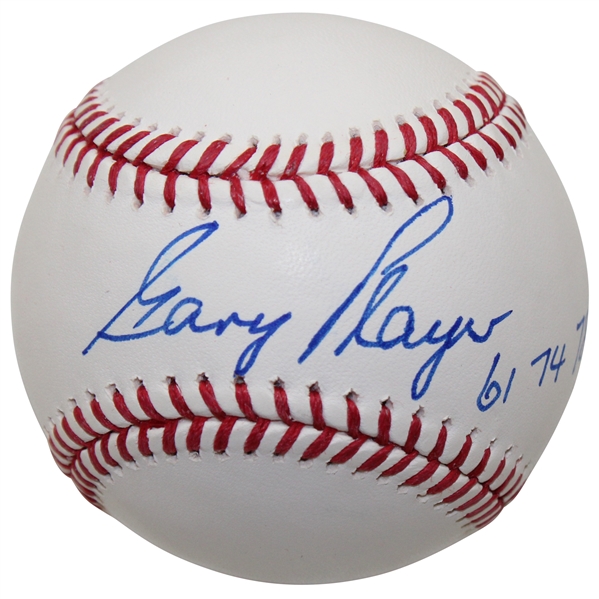 Gary Player Signed Rawlings Baseball W/ Masters Years Won JSA #CA63047