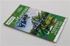 Hideki Matsuyama & Shota Signed 2021 Masters Tuesday Ticket #X00359 JSA #CB69461