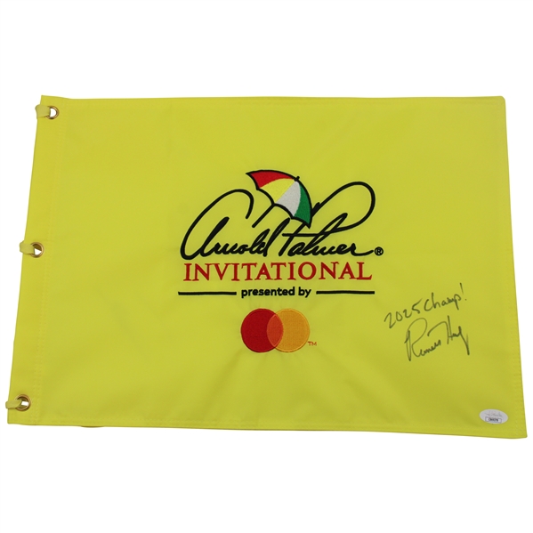 Russell Henley Signed Arnold Palmer Inv. Embroidered Flag w/2025 Champ JSA #CB69378
