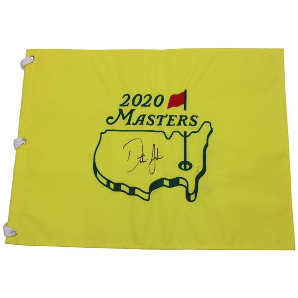 Dustin Johnson Signed 2020 Masters Tournament Embroidered Flag JSA ALOA