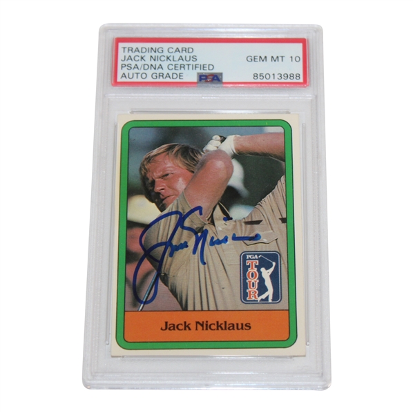 Jack Nicklaus Signed 1981 Donruss Golf Card #13 PSA/DNA #85013988 Auto Grade 10