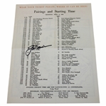 Jack Nicklaus Signed 1965 Masters Tournament Thursday Pairing Sheet JSA ALOA