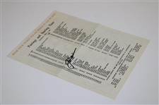 Jack Nicklaus Signed 1965 Masters Tournament Thursday Pairing Sheet JSA ALOA