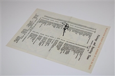 Jack Nicklaus Signed 1965 Masters Tournament Thursday Pairing Sheet JSA ALOA