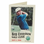 Ben Crenshaw Signed 2006 Ben Crenshaw Golf Clinic at Gordon Lakes GC Pamphlet JSA ALOA