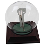 Golfer Putting Glass Golf Ball in Glass Globe on Plinth