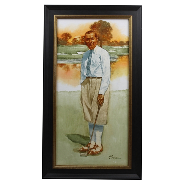 Original Walter Hagen at Oakland Hills Oil Painting Signed by Artist Robert Fletcher - Framed