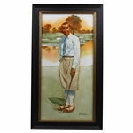 Original Walter Hagen at Oakland Hills Oil Painting Signed by Artist Robert Fletcher - Framed