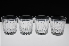 Four (4) Augusta National Golf Club Cut Glass Rocks Glasses