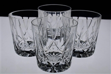 Four (4) Augusta National Golf Club Cut Glass Rocks Glasses