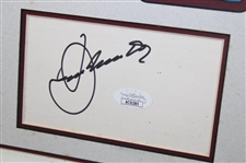 Seve Ballesteros Signed Card w/1980 & 1983 Masters SERIES Badge Display JSA #AC51385