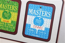 Seve Ballesteros Signed Card w/1980 & 1983 Masters SERIES Badge Display JSA #AC51385