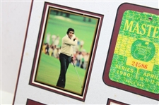 Seve Ballesteros Signed Card w/1980 & 1983 Masters SERIES Badge Display JSA #AC51385