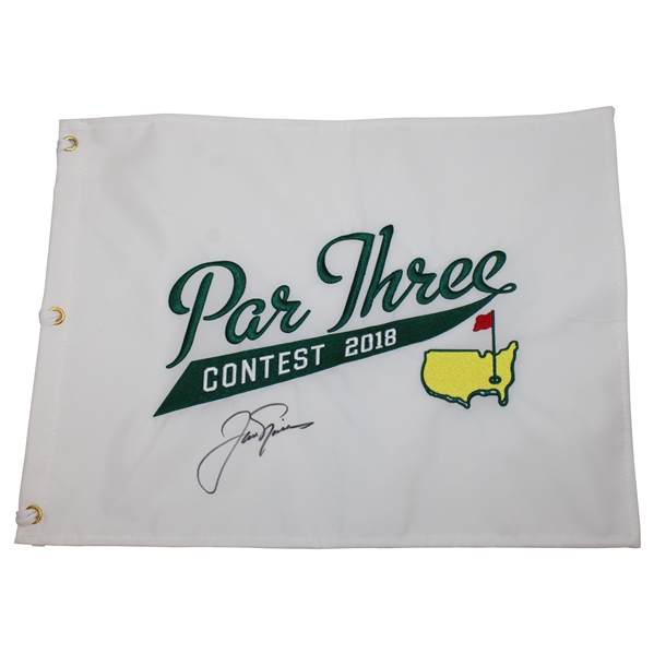 Jack Nicklaus Signed 2018 Masters Tournament Par Three Flag JSA ALOA