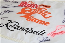 Nicklaus, Player, Watson & Five Others Signed Wendy's Skins Game Course Flag JSA ALOA