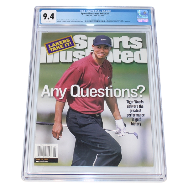 Tiger Woods on Cover June 6, 2000 Sports Illustrated Full Magazine CGC 9.4