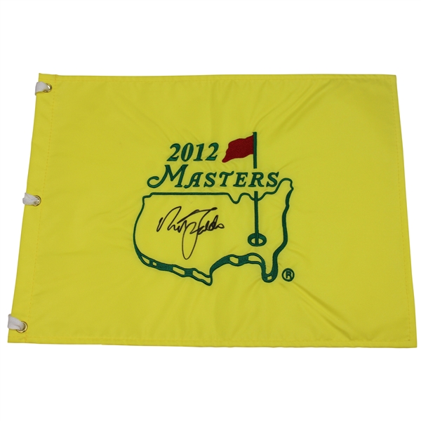 Nick Faldo Signed 2012 Masters Embroidered Flag JSA ALOA