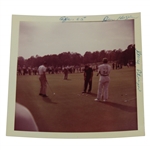 1965 Masters Tournament Ben Hogan & Gary Player on Practice Green w/Caddy Original Kodak Photo