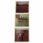 Three (3) 1965 Masters Tournament Original Kodak Photos w/Ben Hogan on Practice Green