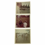 Three (3) 1965 Masters Tournament Original Kodak Photos w/Gene Sarazen Teeing Off