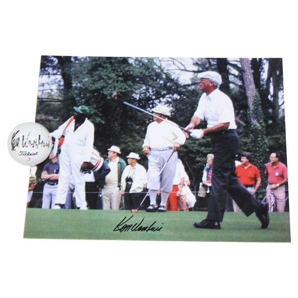 Ken Venturi Signed Masters Tee Shot Photo & Golf Ball JSA ALOA