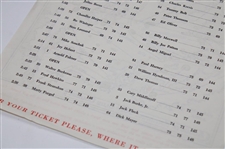 1959 Masters Saturday Pairing Sheet - Jack Nicklaus Masters Tournament Debut

