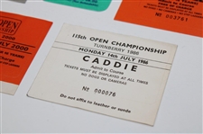 Five (5) Open Championship Tickets - 1986, 1996, 1997, 1998 & 2000