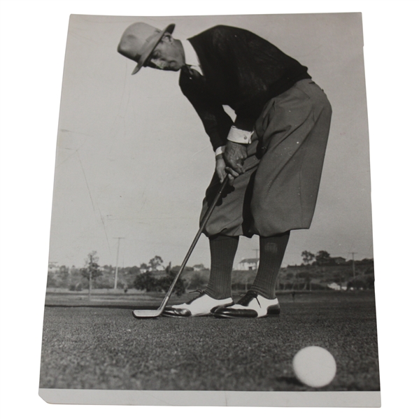 1929 Tommy Armour Putting at L. A. Open at Riviera B & W Press Photo