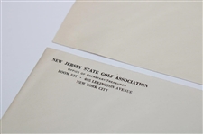 Ten (10) Vintage Pages Of New Jersey Golf Association Letterhead & (5) Five Unused Envelopes