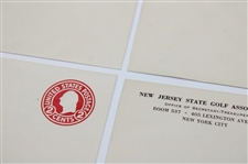 Ten (10) Vintage Pages Of New Jersey Golf Association Letterhead & (5) Five Unused Envelopes