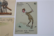 Three (3) Vintage Golf Postcards