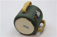 19th Century Taylor - Tunnecliff & Co. 3 Handle Ceramic Tobacco Humidor With 3 Golf Scenes