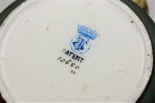 19th Century Taylor - Tunnecliff & Co. 3 Handle Ceramic Tobacco Humidor With 3 Golf Scenes