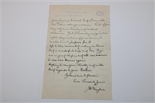JH Taylor Signed 1934 Handwritten Letter From J. H. Taylor To 16-Year Old Bobby Locke from Scrapbook
