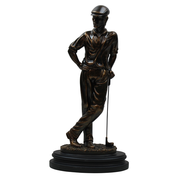 Bronze Golfer Waiting For His Shot Statue