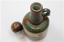 Vintage Fausto Conturi Italian Leather Wrapped Golf Themed Jug Decanter With Stopper