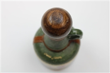 Vintage Fausto Conturi Italian Leather Wrapped Golf Themed Jug Decanter With Stopper